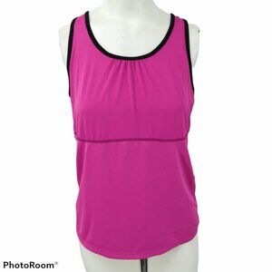 Skirt Sports Racer Back Tank Top Size M Stretch Built In Shelf Bra Pocket Pink